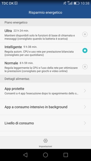 Se desideri abilitare Ultra risparmio energetico, seleziona Ultra