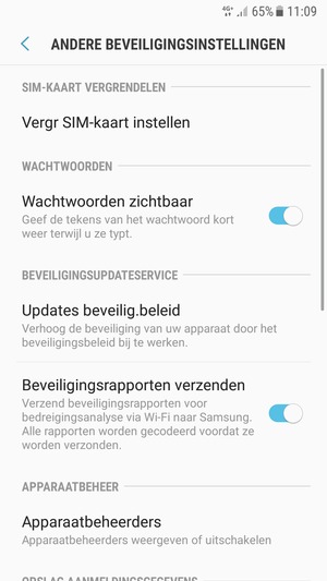 Selecteer Vergr SIM-kaart instellen