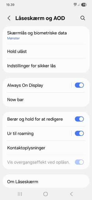 Din telefon er nu sikret med en skærmlås