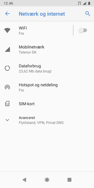 Vælg Mobilnetværk