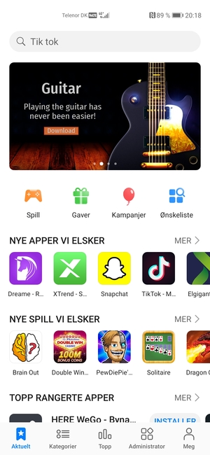 Velg søkefelt