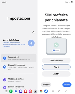 Seleziona la tua opzione preferita e poi Avanti