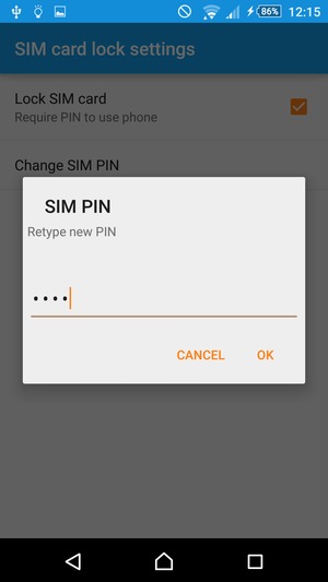 Confirm your new SIM PIN and select OK