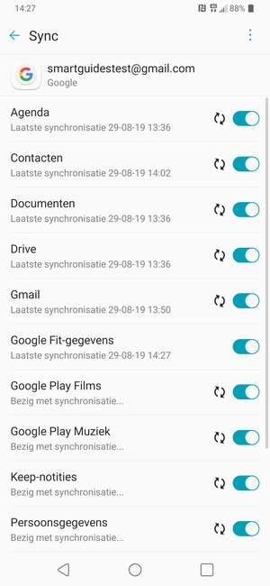 Uw gegevens worden gesynchroniseerd