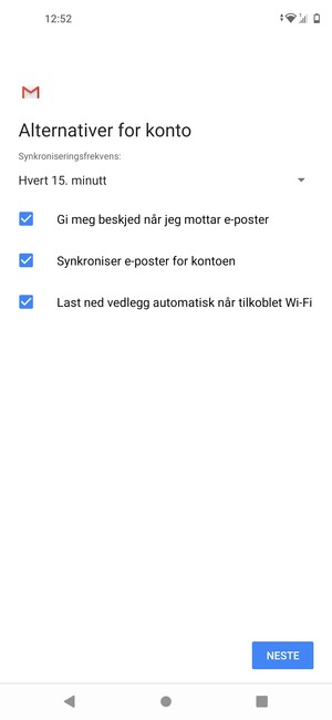 Velg NESTE