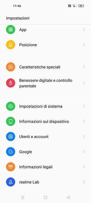 Seleziona Informazioni sul dispositivo