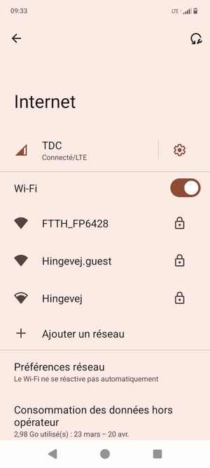 Sélectionnez le réseau sans fil auquel vous souhaitez vous connecter