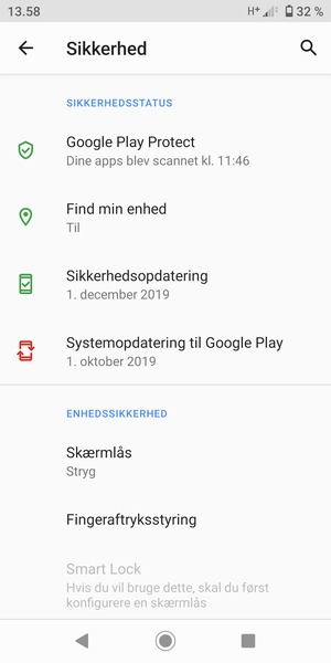 Vælg Skærmlås