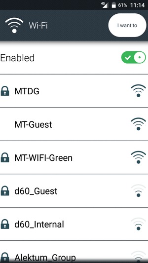 Select the wireless network you want to connect to