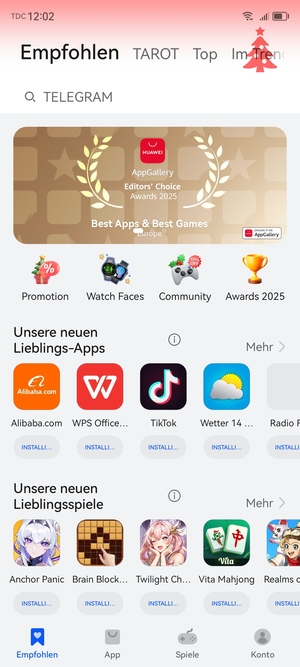 Wählen Sie die Suchleiste