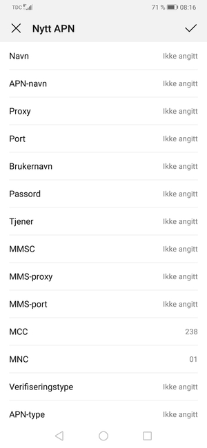 Skriv inn MMS-informasjon