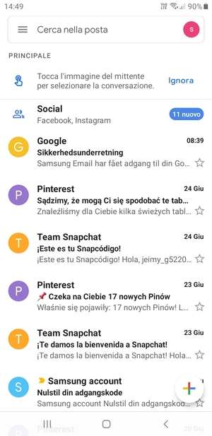 Il tuo Gmail è pronto per l'uso