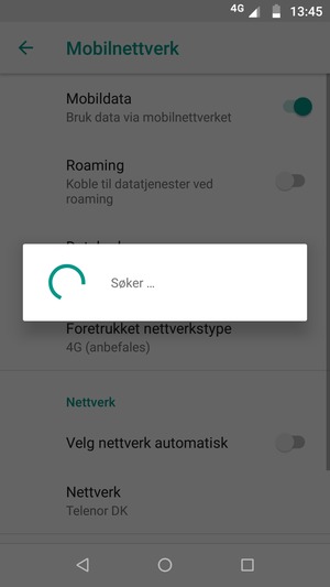 Vent til søket er ferdig