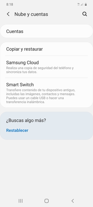 Seleccione Cuentas