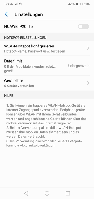 Wählen Sie WLAN-Hotspot konfigurieren