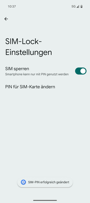 Ihre SIM-PIN wurde geändert