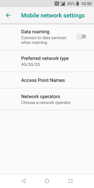 To change network if network problems occur, select Network operators
