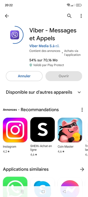 Veuillez attendre la fin de la procédure d'installation