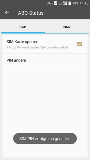 Ihre SIM-PIN wurde geändert