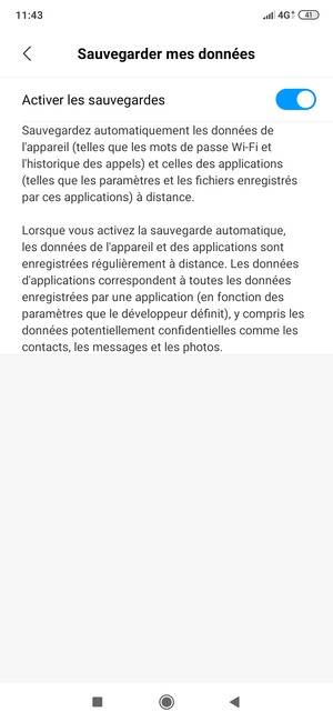 Sélectionnez le bouton Retour