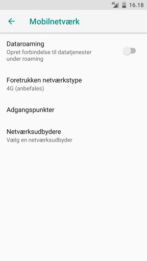 For at skifte netværk, hvis der opstår netværksproblemer, vælg Netværksudbydere