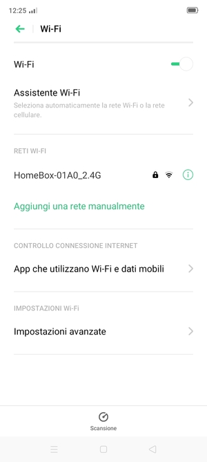 Seleziona la rete wireless a cui desideri connetterti