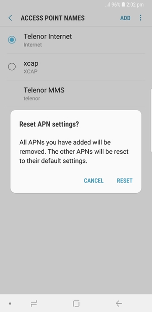 Select RESET