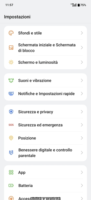 Scorri e seleziona Sicurezza e privacy