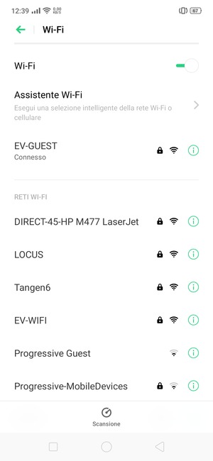 Ora sei connesso alla rete Wi-Fi