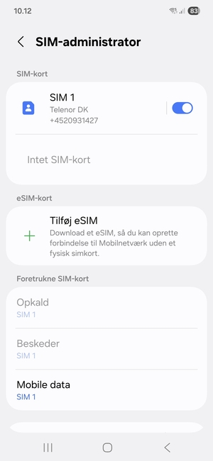 Vælg Tilføj eSIM