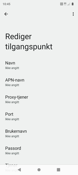 Skriv inn internett-informasjon