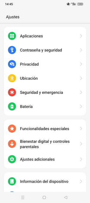 Desplácese y seleccione Contraseña y seguridad