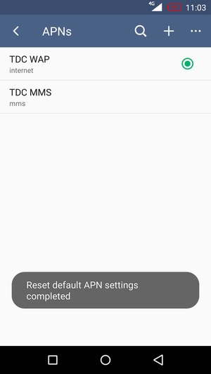 Your phone will reset to default Internet and MMS settings