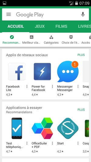 Sélectionnez la barre de Recherche