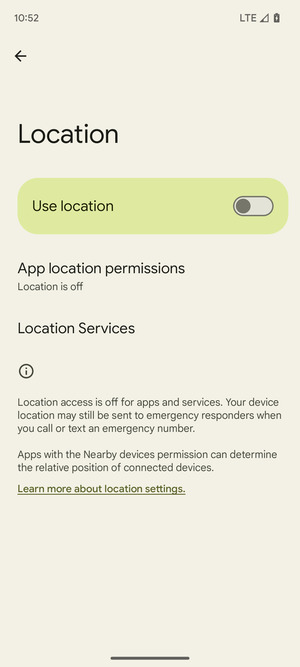 Turn off Use location