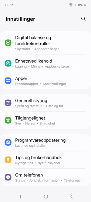 Bla til og velg Programvareoppdatering