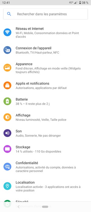 Sélectionnez Réseau et Internet