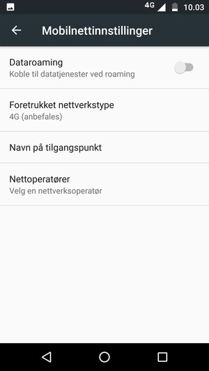 Velg Foretrukket nettverkstype