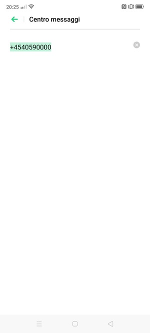 Inserisci il numero di Centro messaggi
