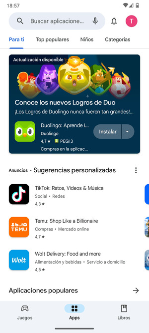 Seleccione la barra de Búsqueda
