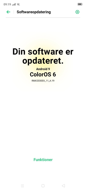 Hvis din telefon er opdateret, vil du se følgende skærmbillede