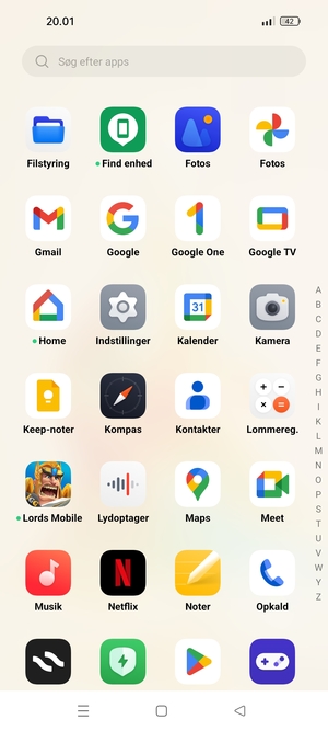 Scroll til og vælg Kontakter