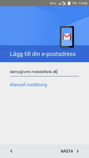 Ange din e-postadress och välj NÄSTA