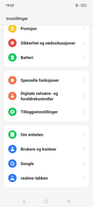 Bla til og velg Om enheten