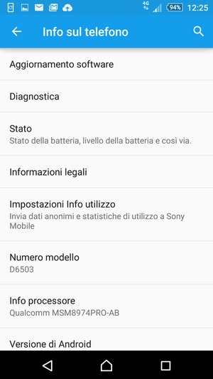 Seleziona Aggiornamento software