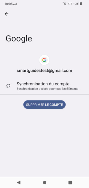 Sélectionnez Synchronisation du compte