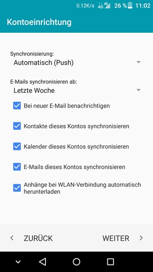 Wählen Sie WEITER