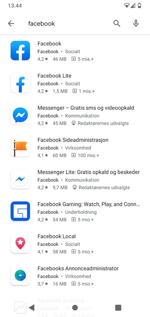 Vælg appen