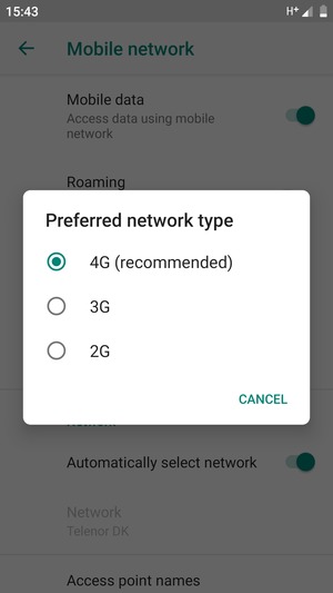 Select your preferred option