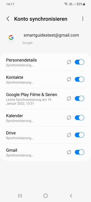 Ihre Daten werden synchronisiert
